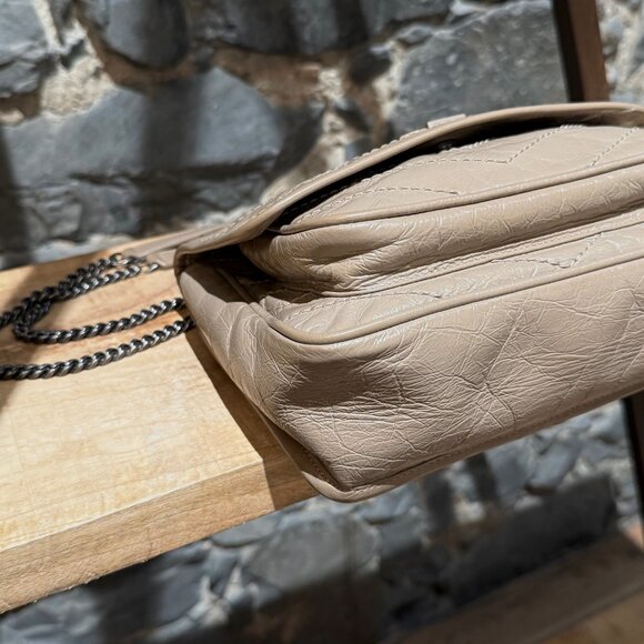 Saint Laurent Taupe Vintage Leather Niki Baby Monogram Chain Bag - Picture 7 of 16